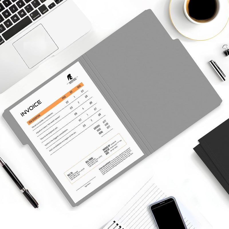 SUNEE File Folders, 36 Pack Manilla Folders 8.5 x 11, Colored File Folders Home Office School Supplies for Documents Files Paper,Black - Image 5